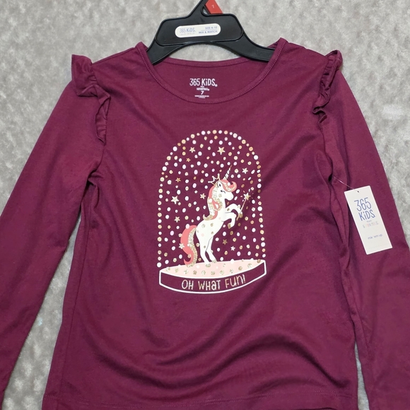 365Kids Other - 365 Kids Unicorn Long Sleeve Tee - Burgundy